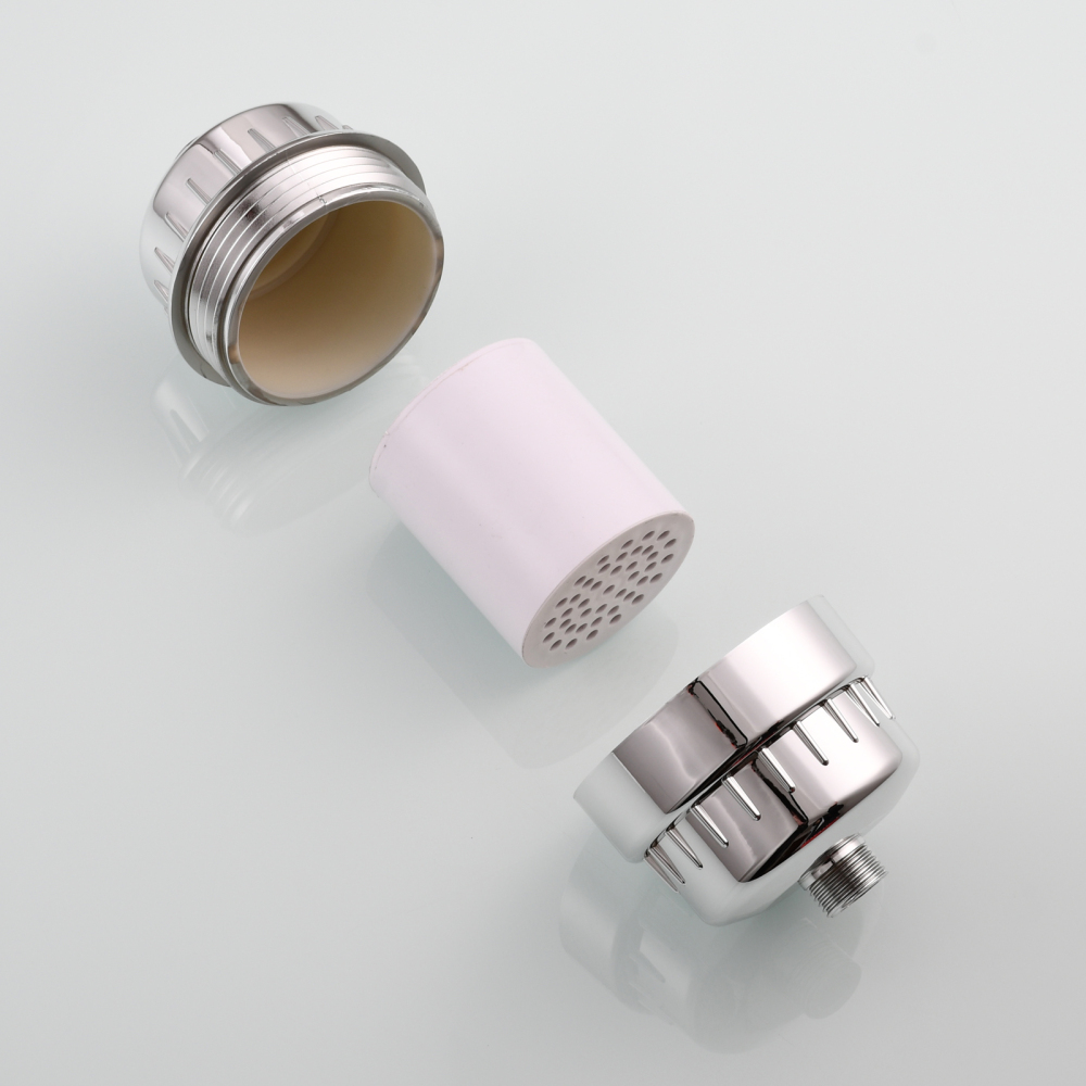 Tecmolog Chrome Filter for Shower Head, Hard Water High Output 10 Stage Filter Cartridge ABS Water Shower Head Purifier SBA033
