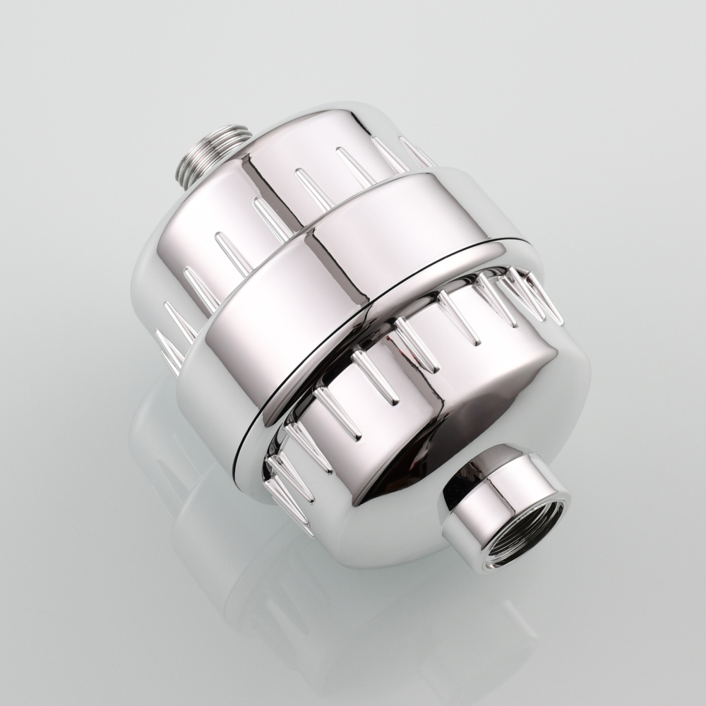 Tecmolog Chrome Filter for Shower Head, Hard Water High Output 10 Stage Filter Cartridge ABS Water Shower Head Purifier SBA033