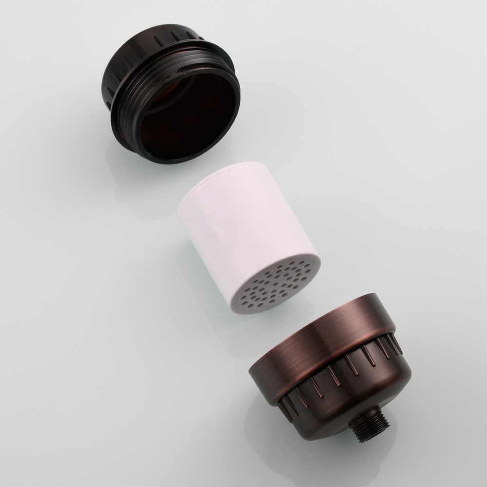 Tecmolog Chrome Filter for Shower Head, Hard Water High Output 10 Stage Filter Cartridge ABS Water Shower Head Purifier SBA033