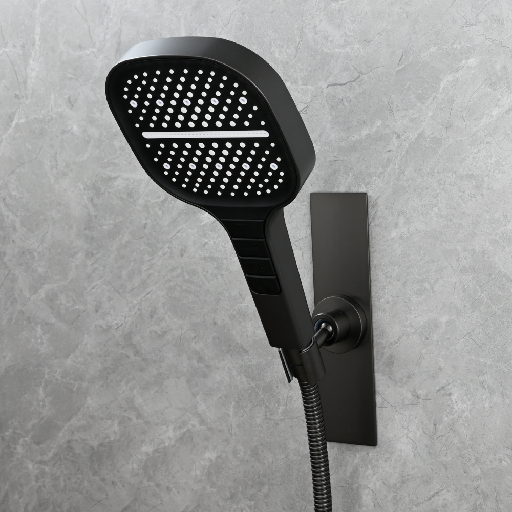Tecmolog Magnetic Shower Head Holder All Meta No Drilling Handheld Shower Wand Bracket Adhesive