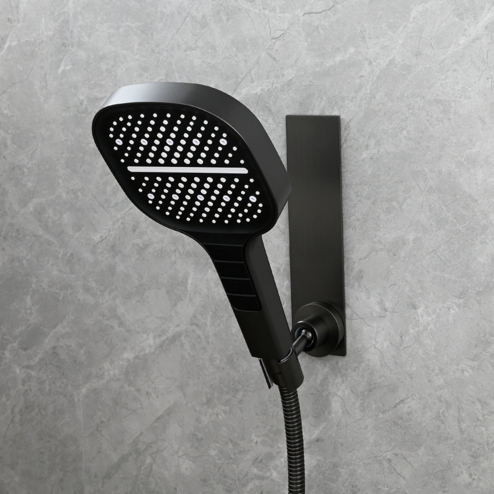 Tecmolog Magnetic Shower Head Holder All Meta No Drilling Handheld Shower Wand Bracket Adhesive