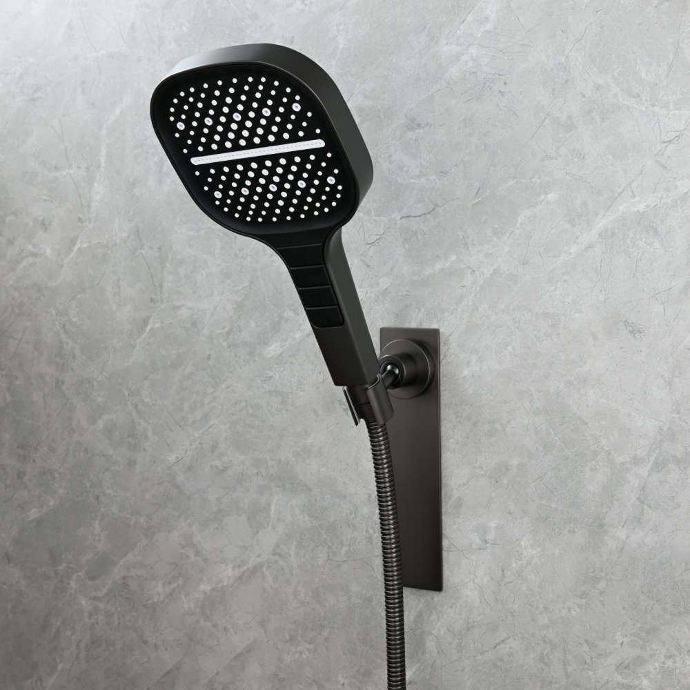 Tecmolog Magnetic Shower Head Holder All Meta No Drilling Handheld Shower Wand Bracket Adhesive