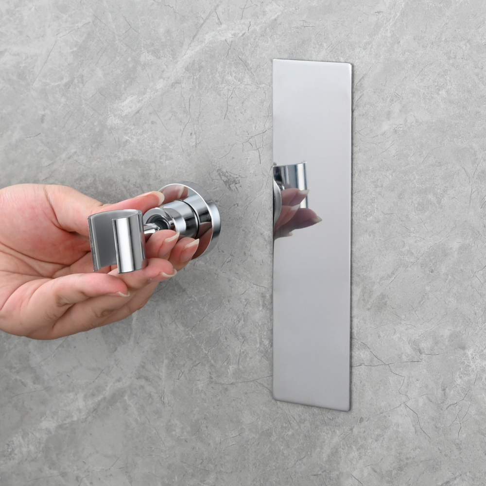 Tecmolog Magnetic Shower Head Holder All Meta No Drilling Handheld Shower Wand Bracket Adhesive