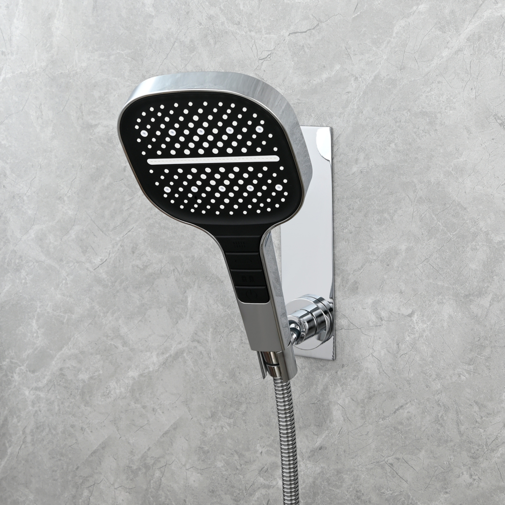 Tecmolog Magnetic Shower Head Holder All Meta No Drilling Handheld Shower Wand Bracket Adhesive