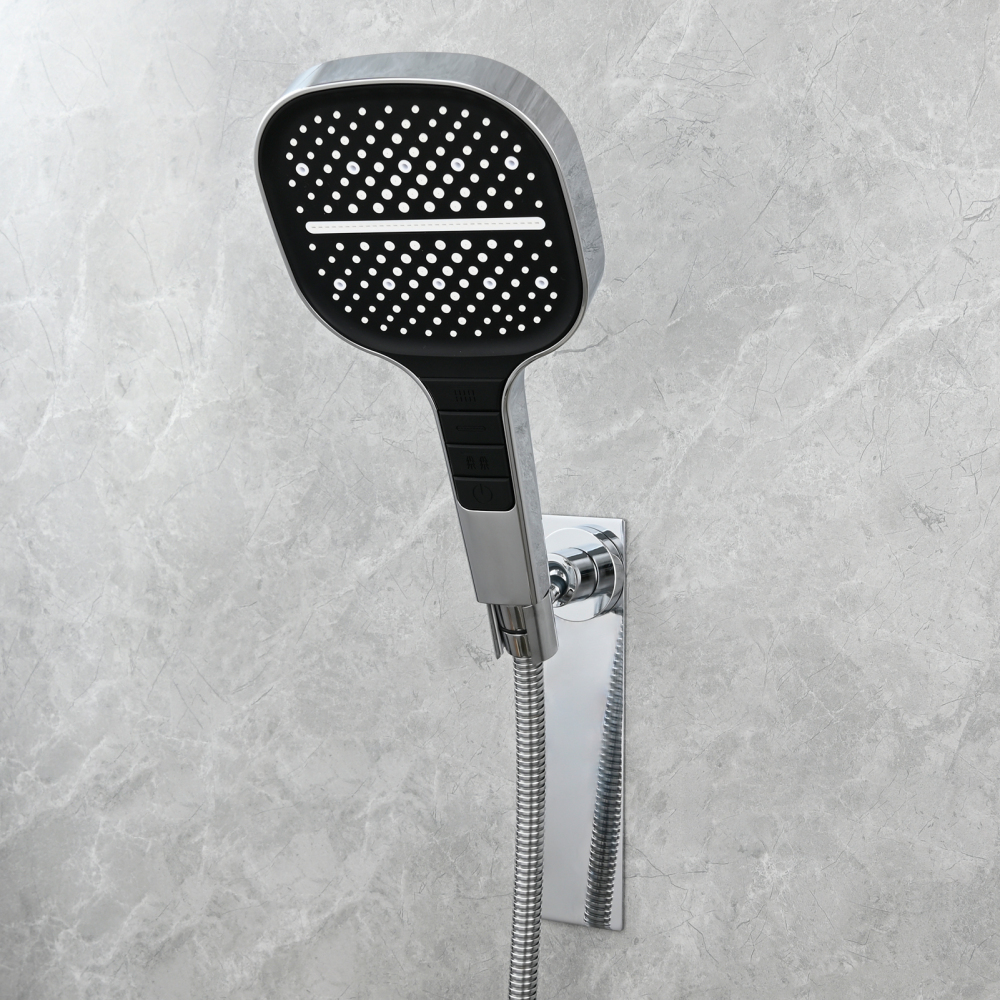 Tecmolog Magnetic Shower Head Holder All Meta No Drilling Handheld Shower Wand Bracket Adhesive