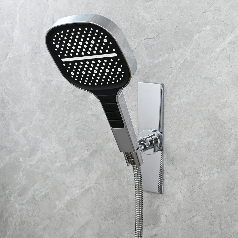 Tecmolog Magnetic Shower Head Holder All Meta No Drilling Handheld Shower Wand Bracket Adhesive