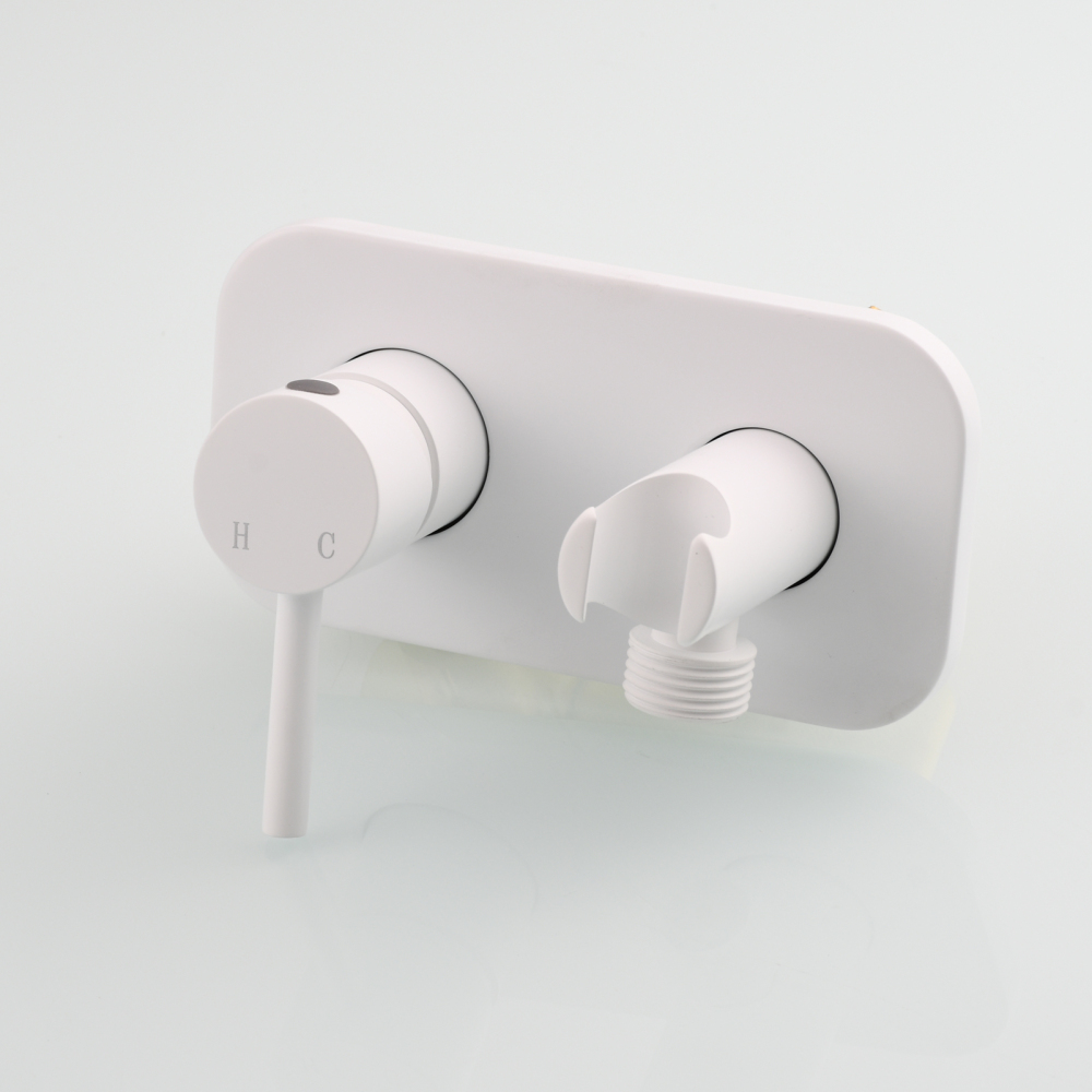 Tecmolog Stainless Steel Bathroom Bidet Sprayer Set, Hot and Cold Concealed Bidet Sprayer Kit for Toilet, Brushed Nickel/Black, WS024F9/WS024CF3