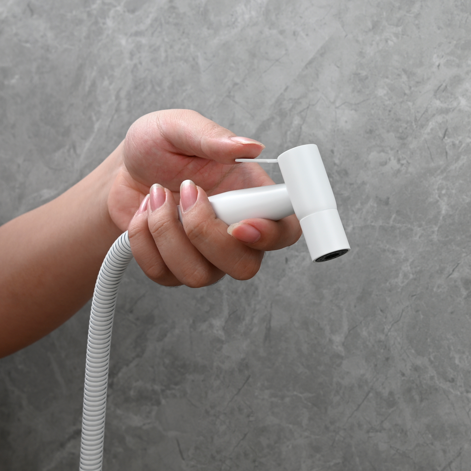 Tecmolog Handheld Bidet Sprayer Set, Stainless Steel Shattaf, Cloth Diaper Sprayer for Toilet WS024F2