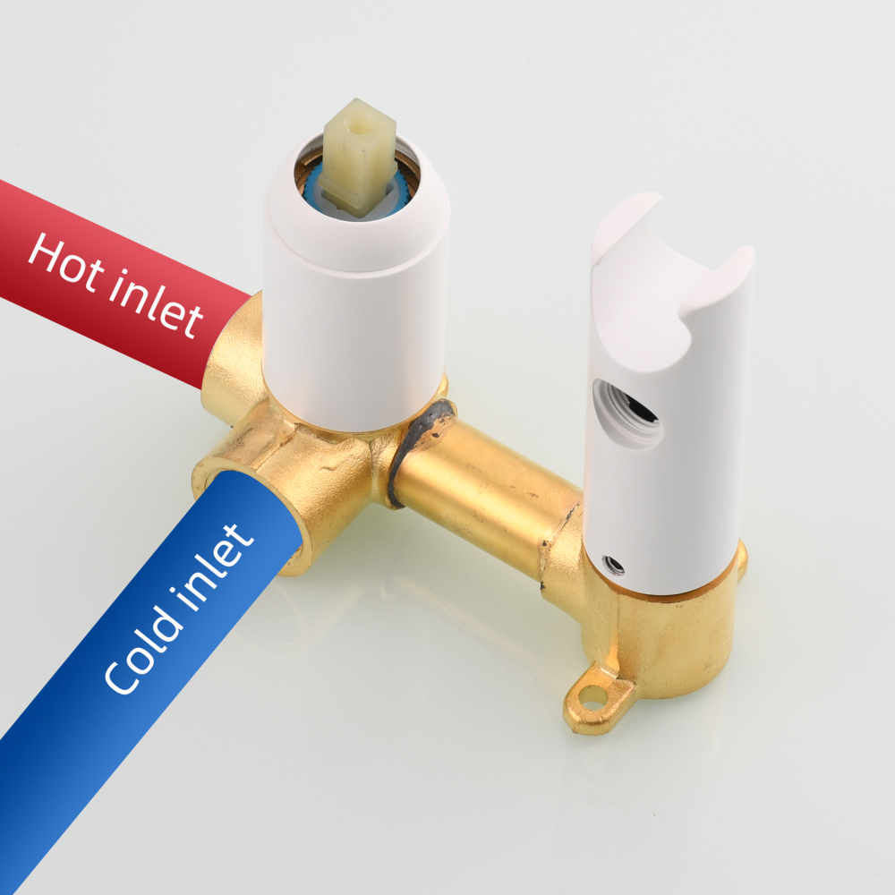 Tecmolog Stainless Steel Bathroom Bidet Sprayer Set, Hot and Cold Concealed Bidet Sprayer Kit for Toilet, Brushed Nickel/Black, WS024F9/WS024CF3