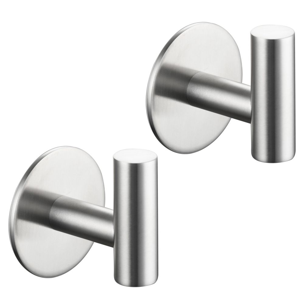 Tecmolog 304 Stainless Steel Nail Free Shower Rack,Wall Hook Bathroom Clothes Hook No Drilling,SBH235NA