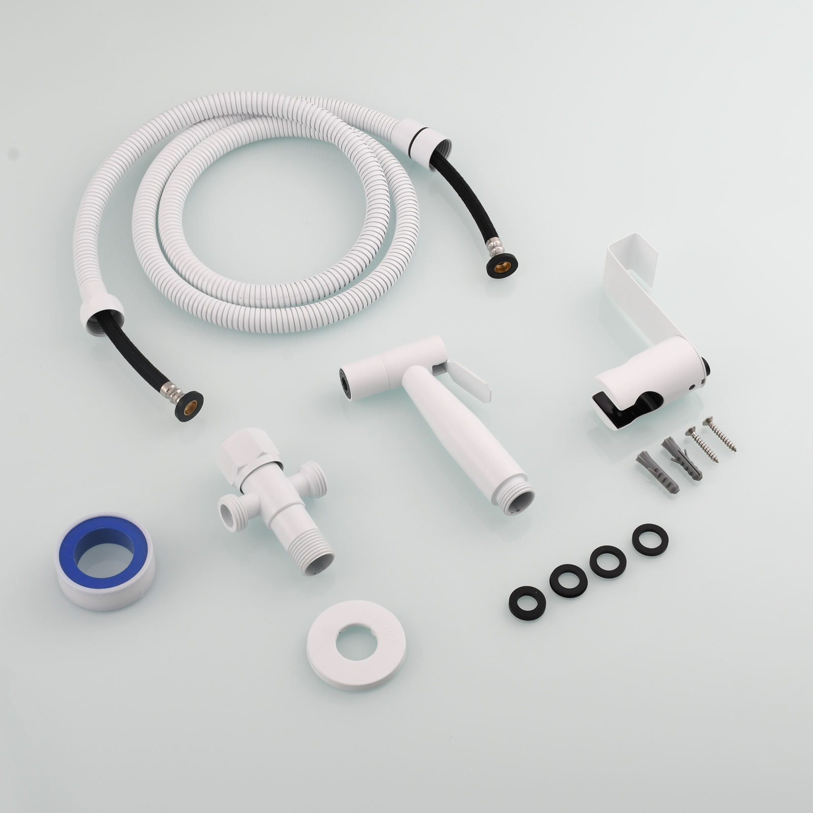 Tecmolog Handheld Bidet Sprayer Set, Stainless Steel Shattaf, Cloth Diaper Sprayer for Toilet WS024F2