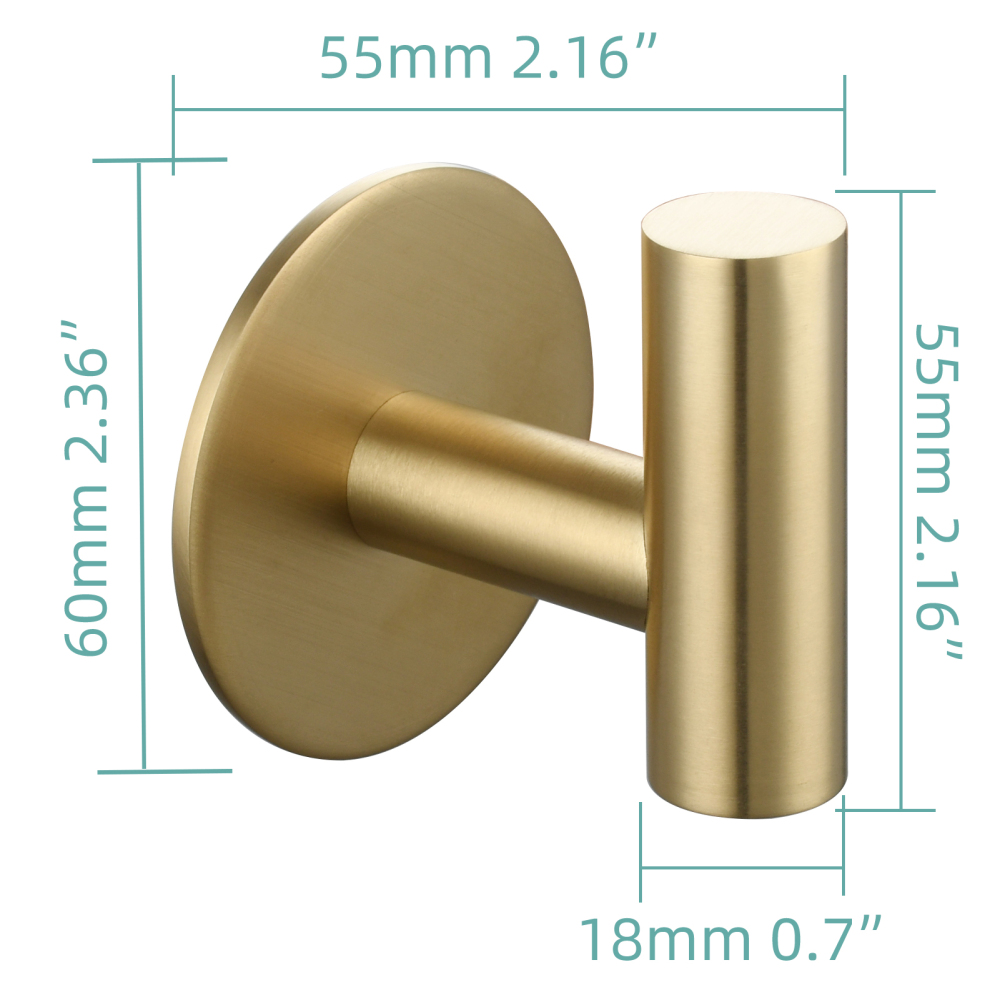 Tecmolog 304 Stainless Steel Nail Free Shower Rack,Wall Hook Bathroom Clothes Hook No Drilling,SBH235NA