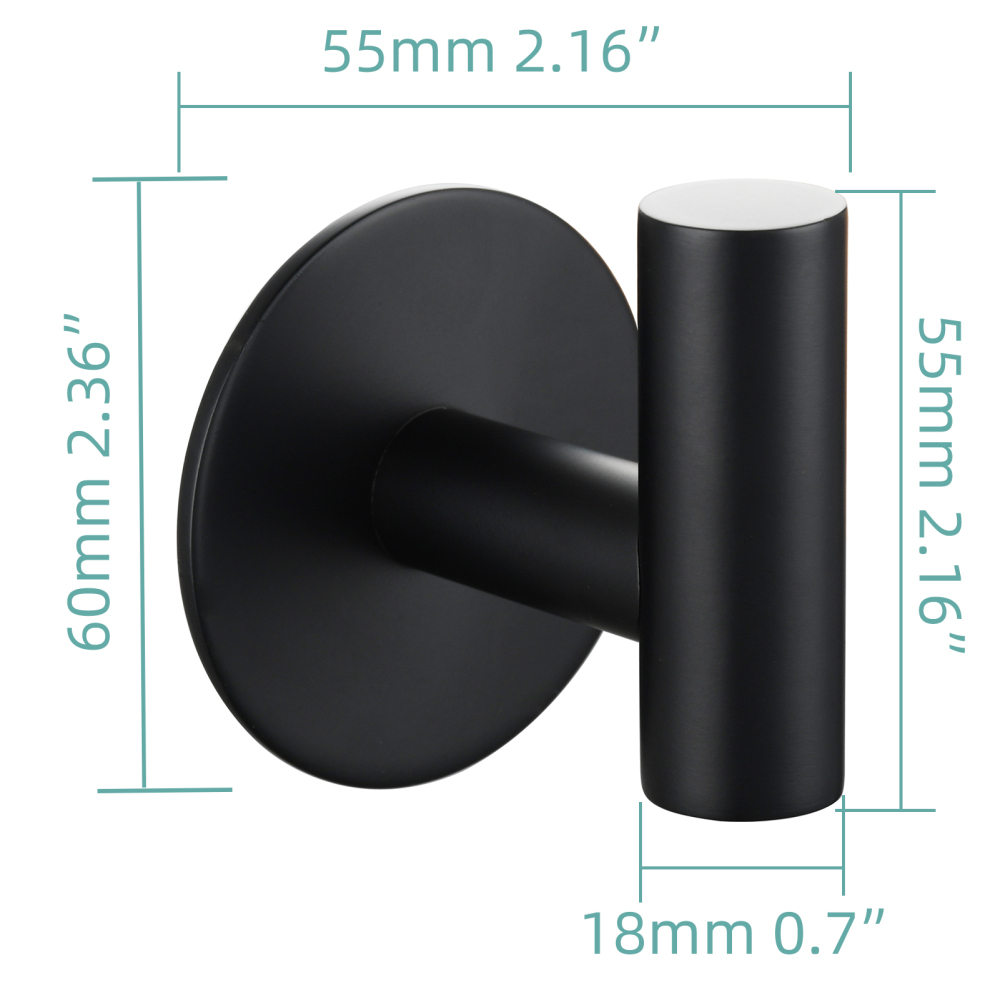 Tecmolog 304 Stainless Steel Nail Free Shower Rack,Wall Hook Bathroom Clothes Hook No Drilling,SBH235NA