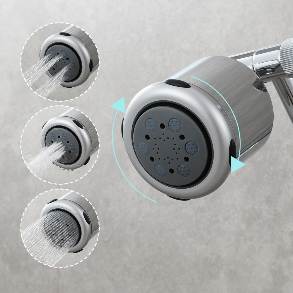 Tecmolog ABS Plastic Three Function Water Outlet Mode Shower Head for Bathroom