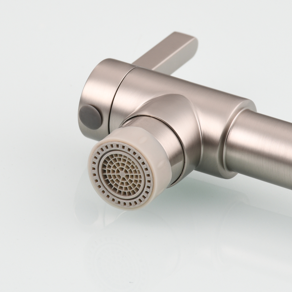 Tecmolog Brass Hot and Cold Folding Fucet,Smooth Handle Deck Mount Faucet for Kitchen