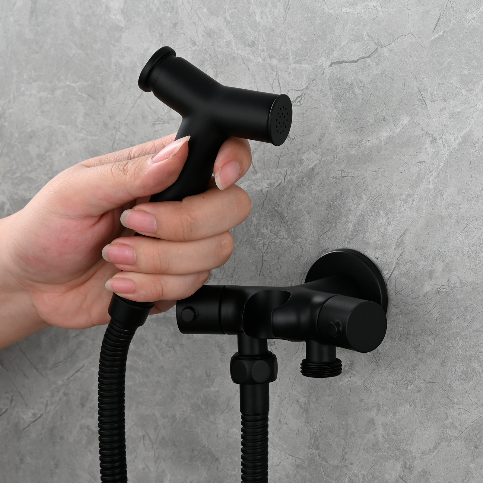 Tecmolog Brass Toilet Bidet Sprayer Set,Bathroom Bidet with Pressurized Water and 1.5m Shower Hose