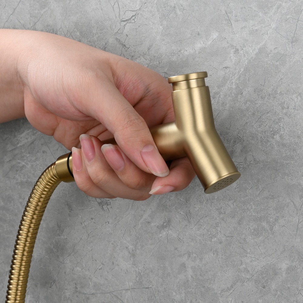 Tecmolog Brass Toilet Bidet Sprayer Set,Bathroom Bidet with Pressurized Water and 1.5m Shower Hose