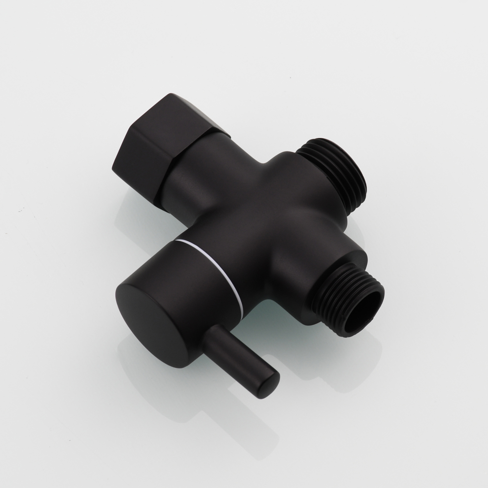 Tecmolog Cloth Diaper Sprayer Set Stainless Steel Hand Held Bidet Sprayer Shattaf with 3/8” T Valve and Bracket Holder Black WS024CF2