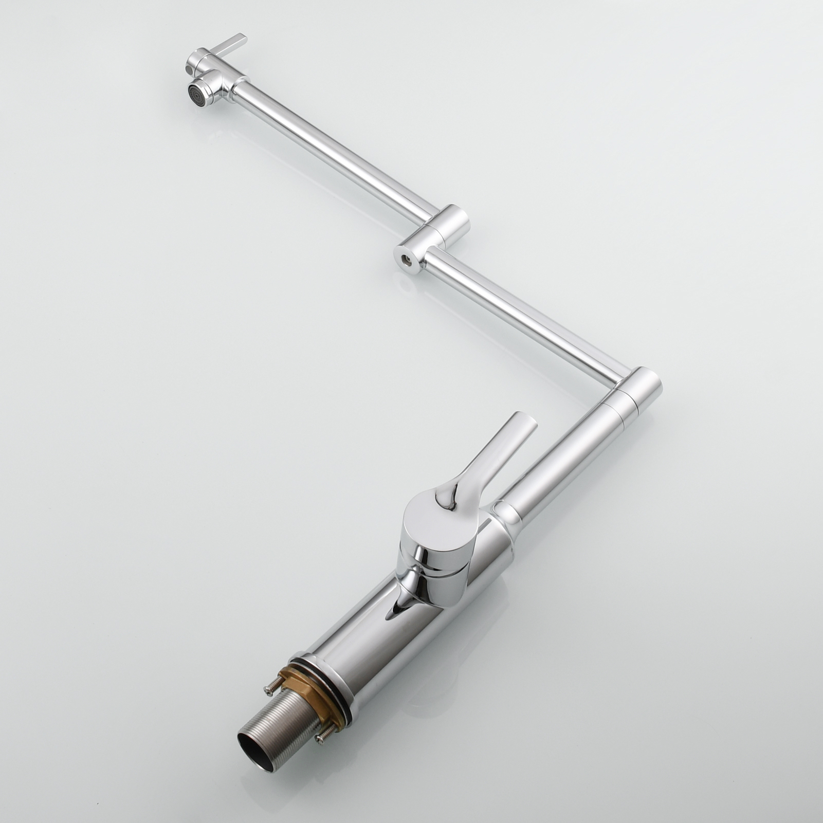 Tecmolog Brass Hot and Cold Folding Fucet,Smooth Handle Deck Mount Faucet for Kitchen