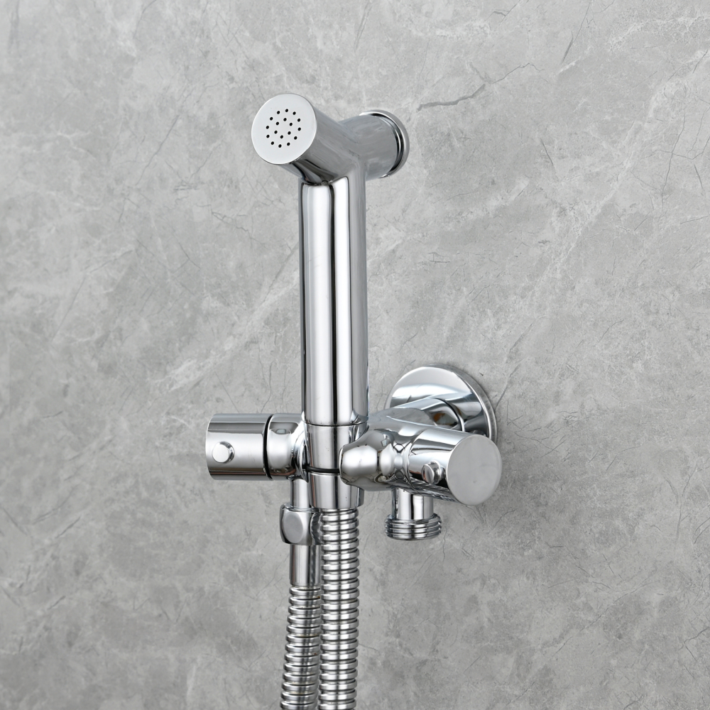 Tecmolog Brass Toilet Bidet Sprayer Set,Bathroom Bidet with Pressurized Water and 1.5m Shower Hose