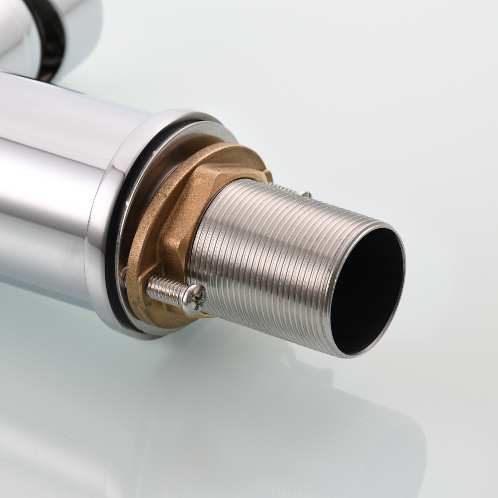 Tecmolog Brass Hot and Cold Folding Fucet,Smooth Handle Deck Mount Faucet for Kitchen