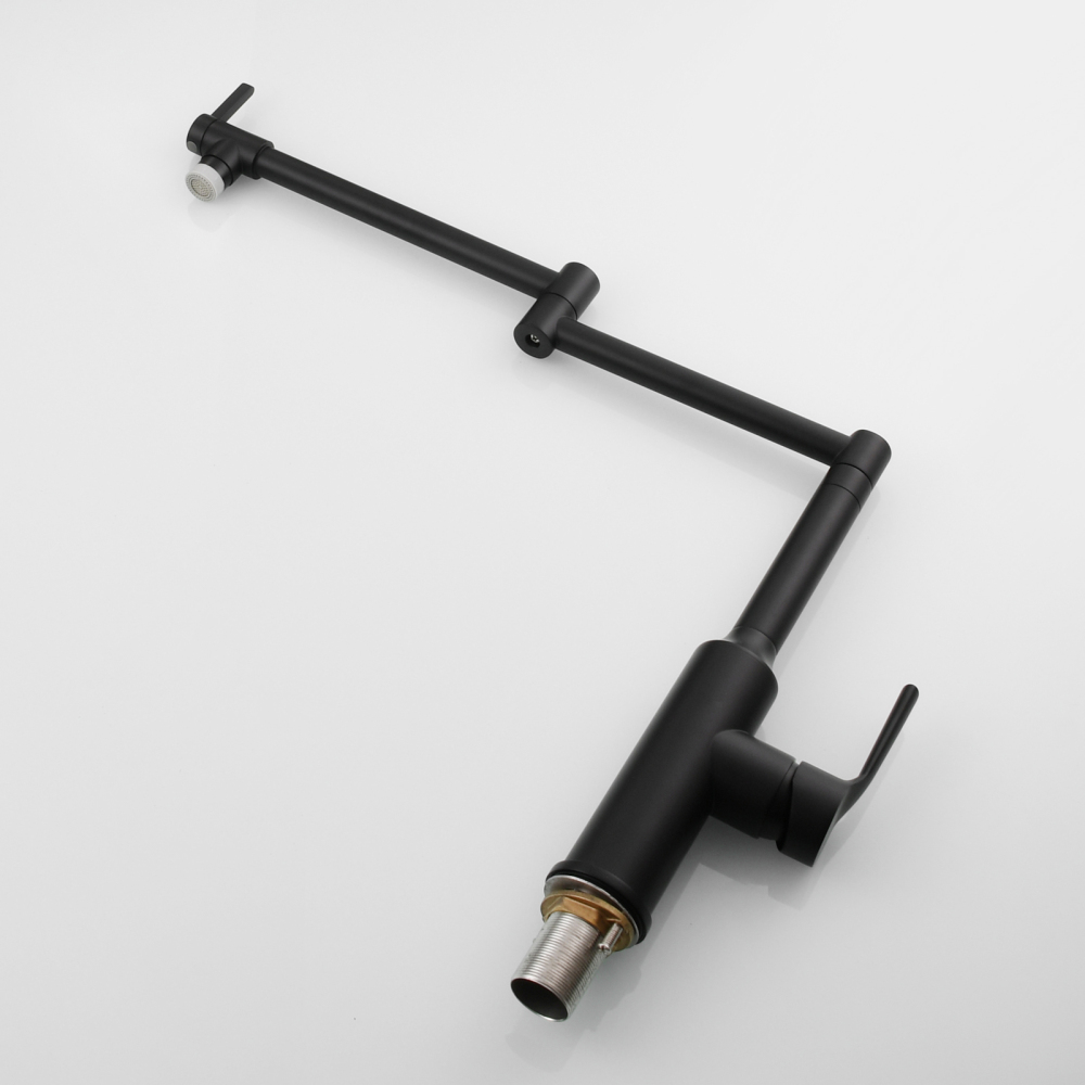 Tecmolog Brass Hot and Cold Folding Fucet,Smooth Handle Deck Mount Faucet for Kitchen