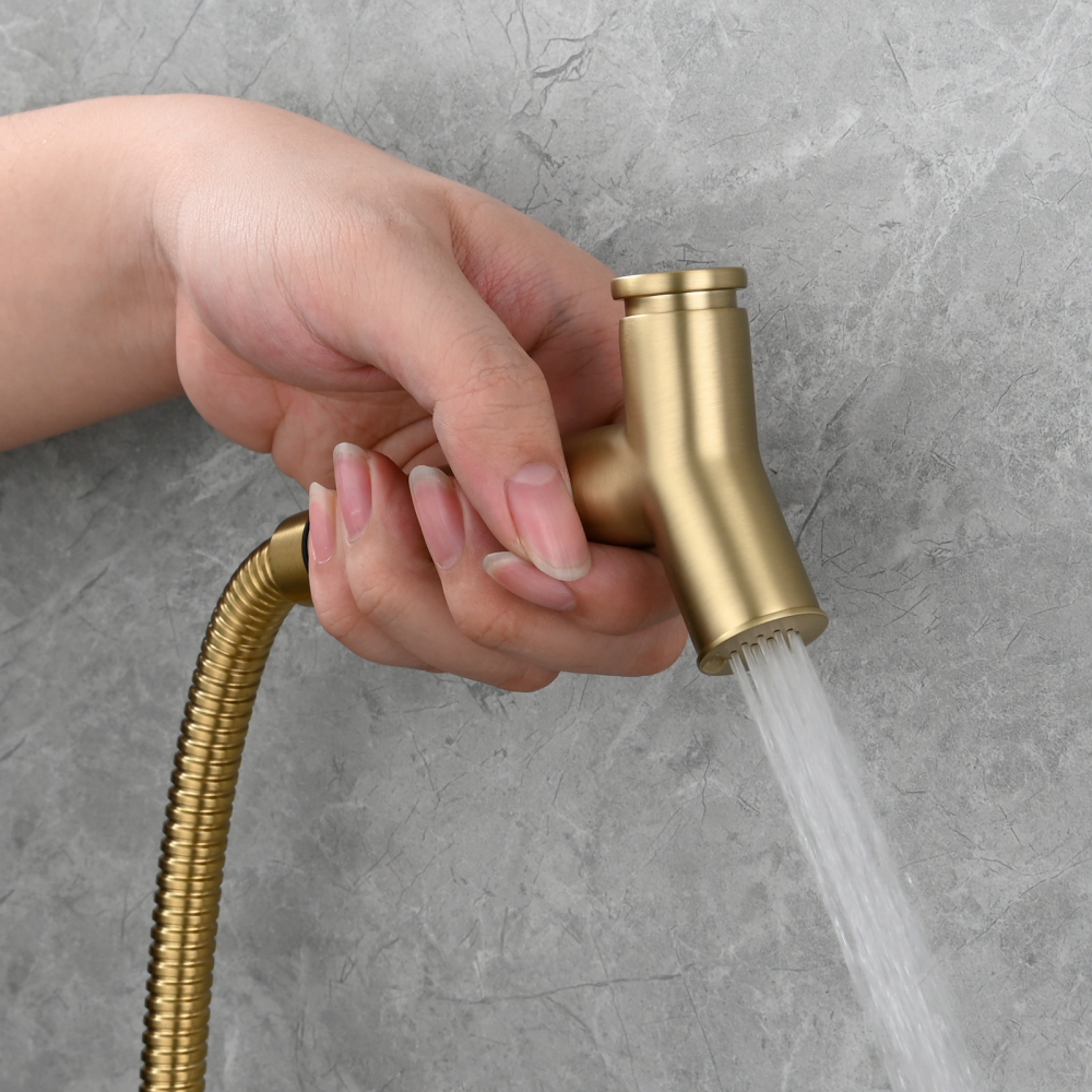 Tecmolog Brass Toilet Bidet Sprayer Set,Bathroom Bidet with Pressurized Water and 1.5m Shower Hose