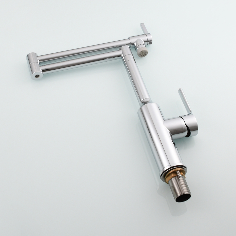 Tecmolog Brass Hot and Cold Folding Fucet,Smooth Handle Deck Mount Faucet for Kitchen