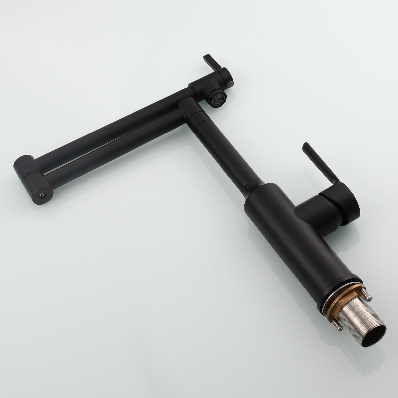 Tecmolog Brass Hot and Cold Folding Fucet,Smooth Handle Deck Mount Faucet for Kitchen
