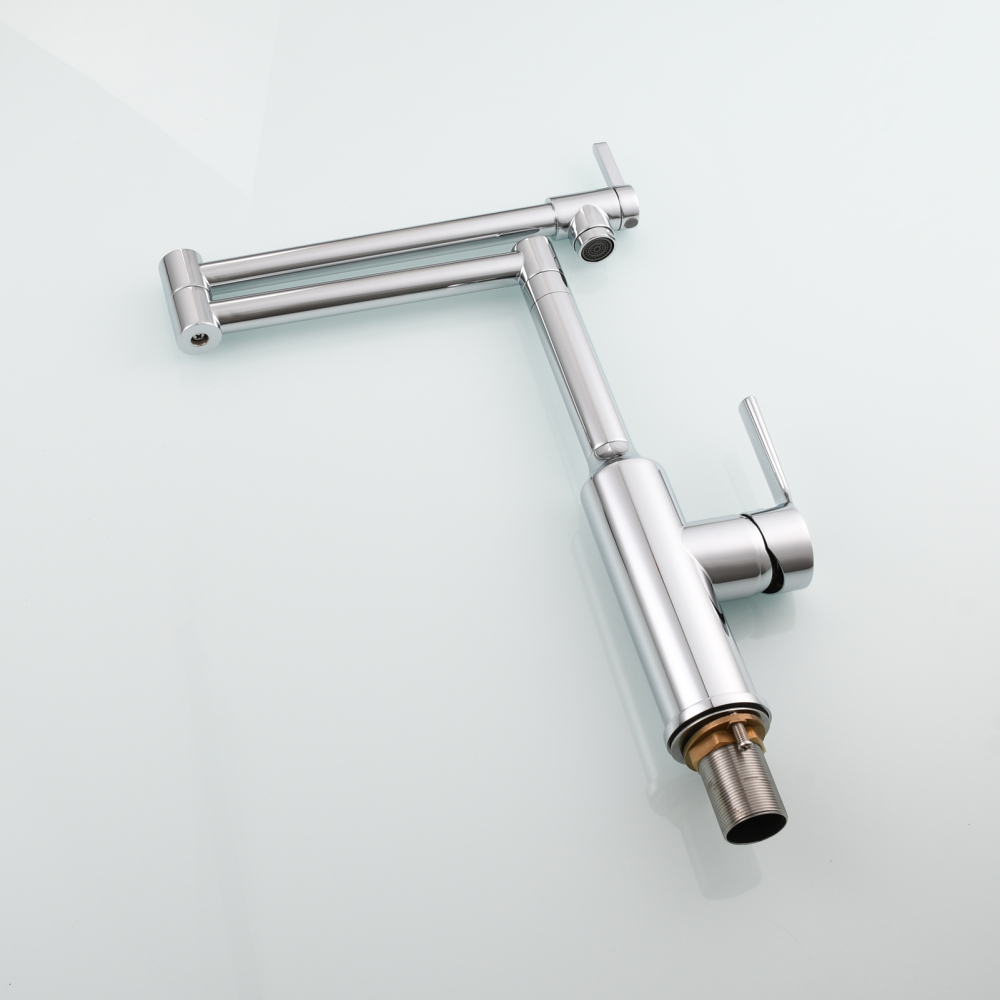 Tecmolog Brass Hot and Cold Folding Fucet,Smooth Handle Deck Mount Faucet for Kitchen