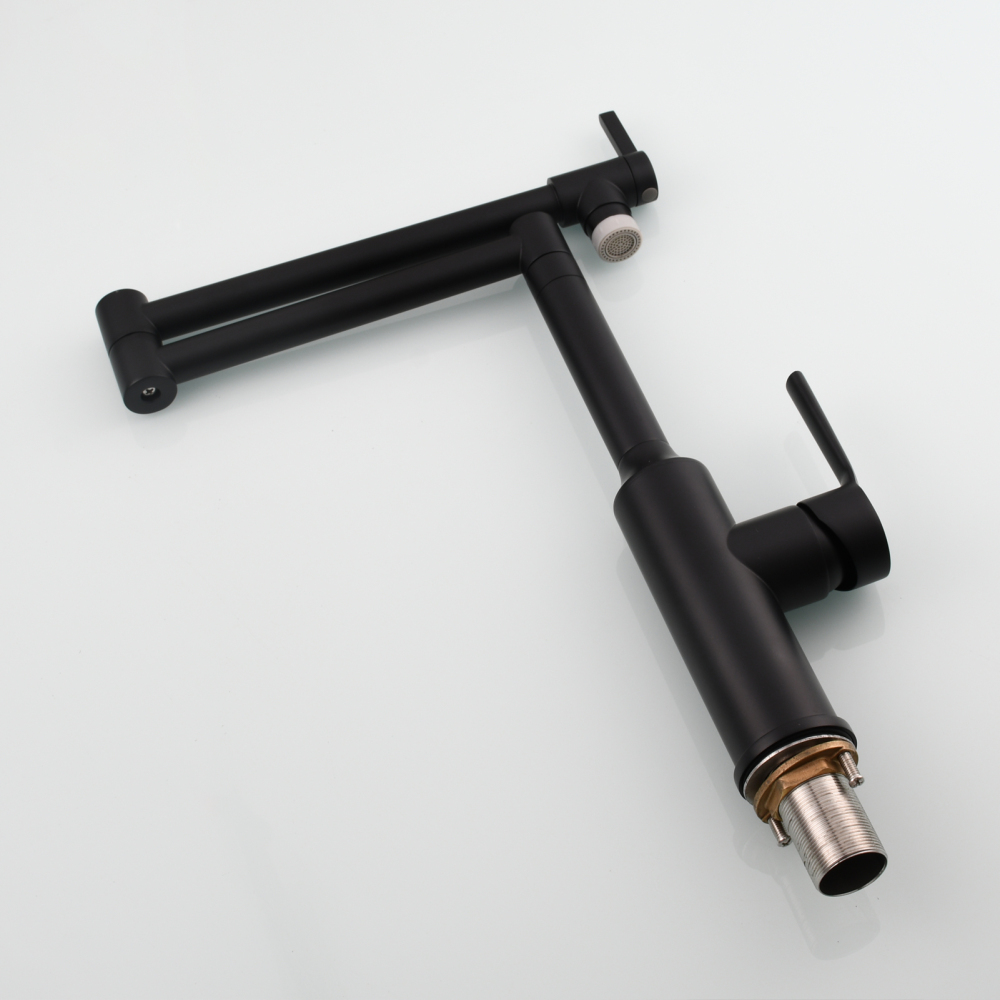 Tecmolog Brass Hot and Cold Folding Fucet,Smooth Handle Deck Mount Faucet for Kitchen