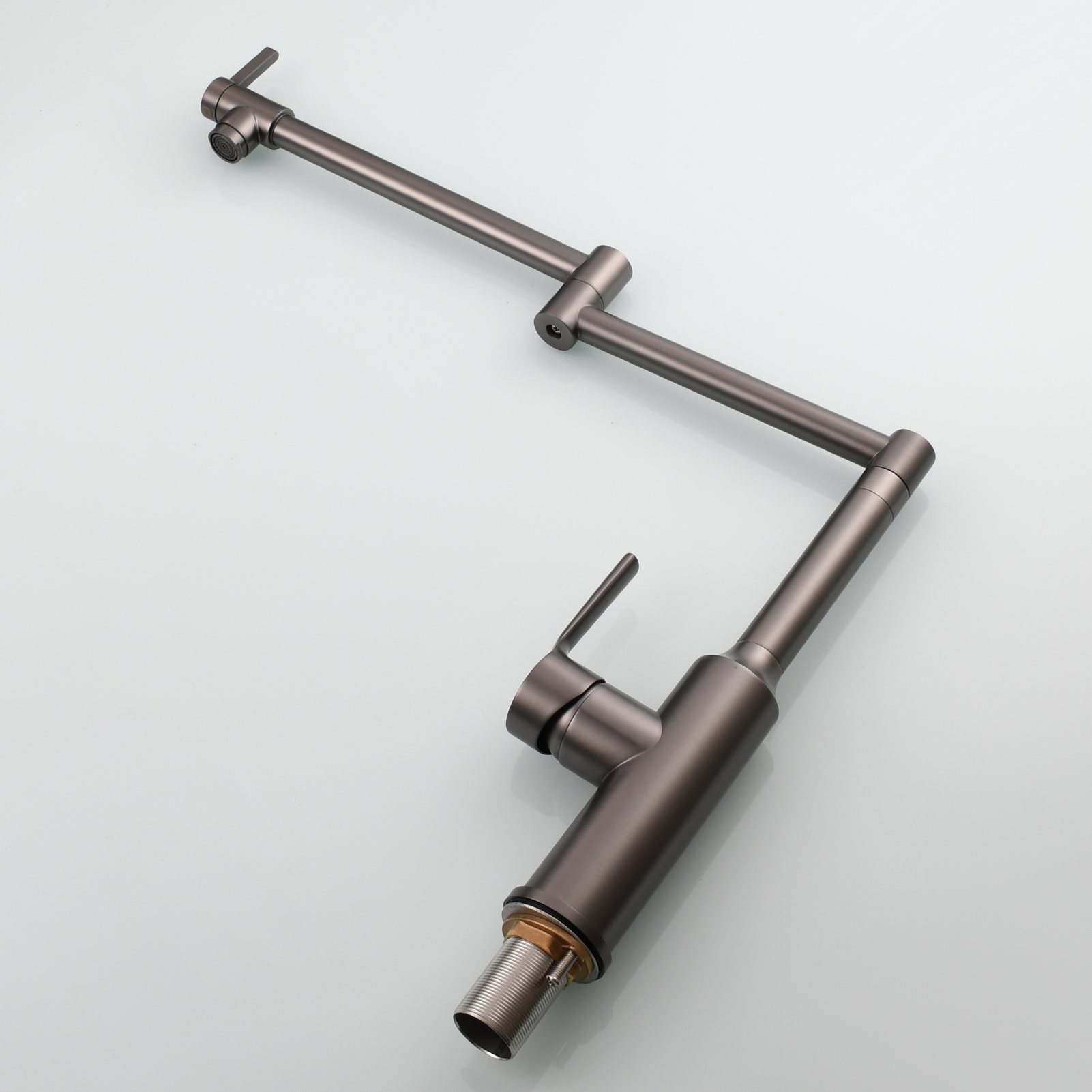 Tecmolog Brass Hot and Cold Folding Fucet,Smooth Handle Deck Mount Faucet for Kitchen