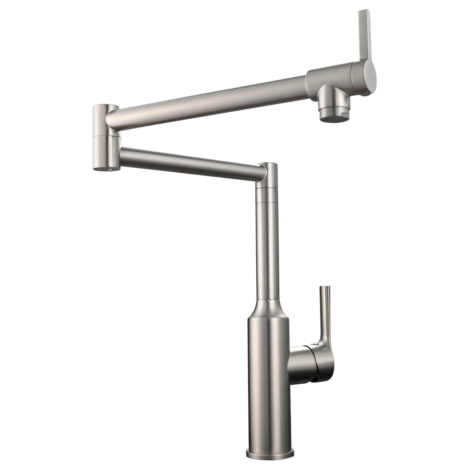 Tecmolog Brass Hot and Cold Folding Fucet,Smooth Handle Deck Mount Faucet for Kitchen