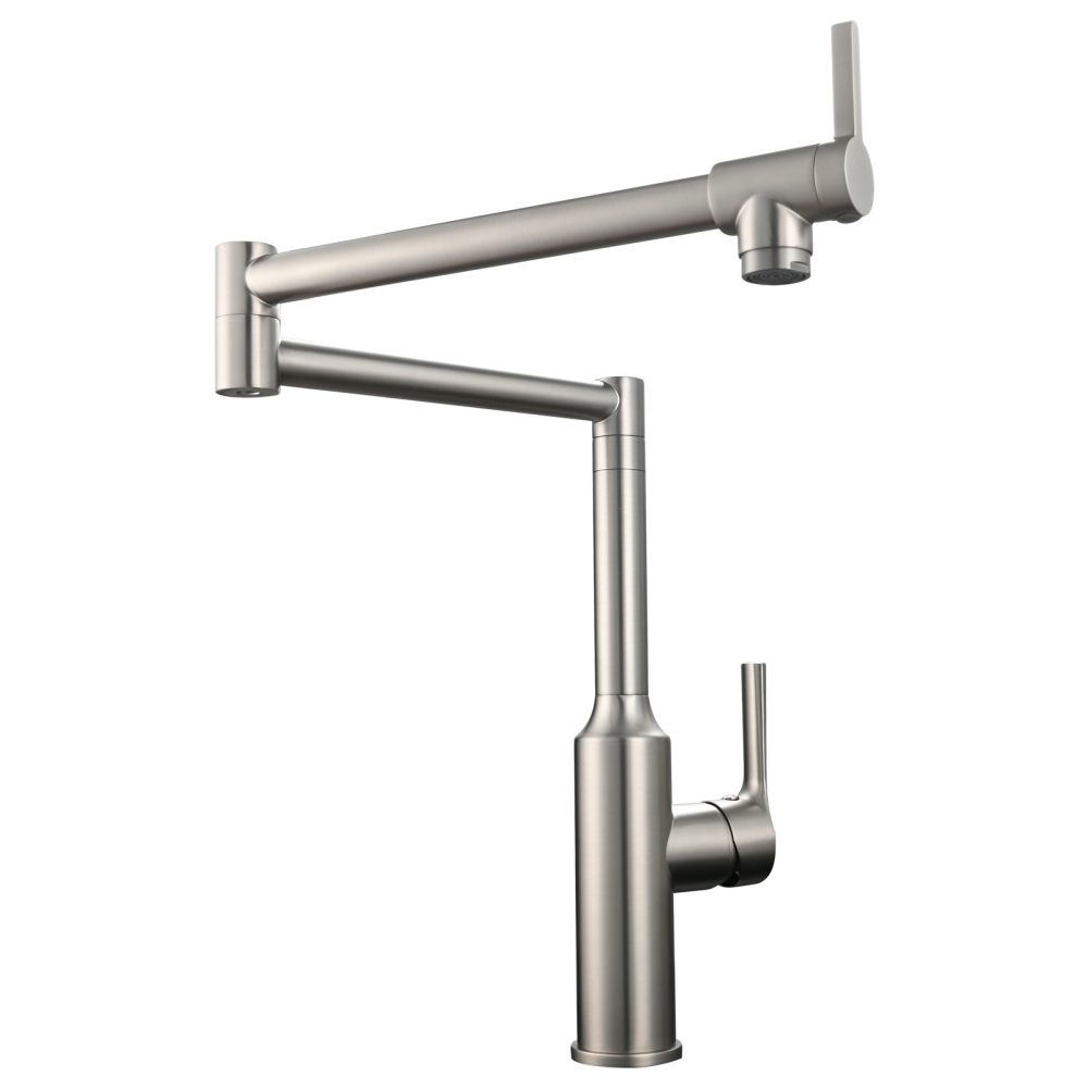 Tecmolog Brass Hot and Cold Folding Fucet,Smooth Handle Deck Mount Faucet for Kitchen