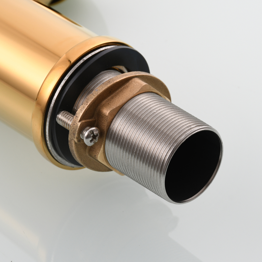 Tecmolog Brass Hot and Cold Folding Fucet,Smooth Handle Deck Mount Faucet for Kitchen