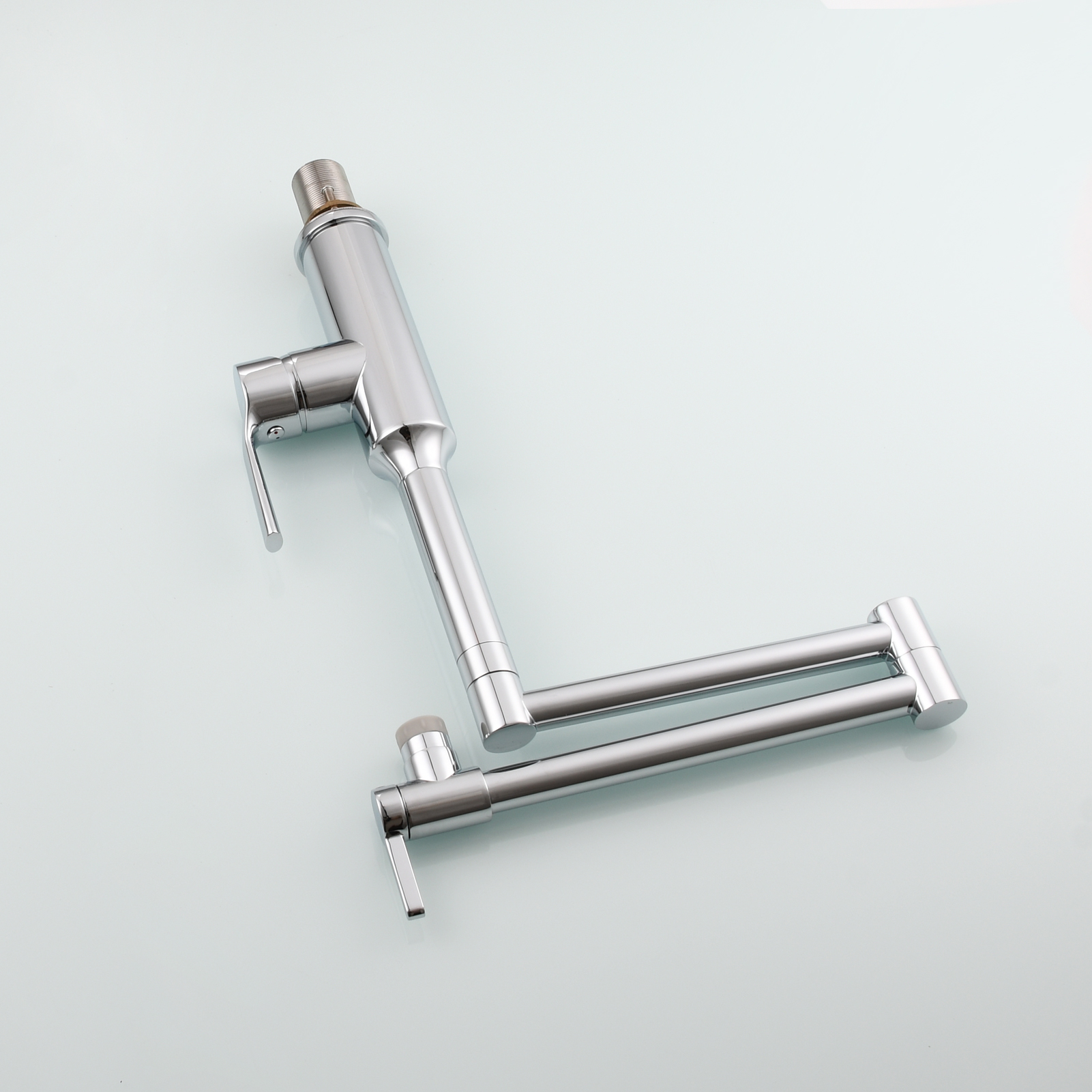 Tecmolog Brass Hot and Cold Folding Fucet,Smooth Handle Deck Mount Faucet for Kitchen