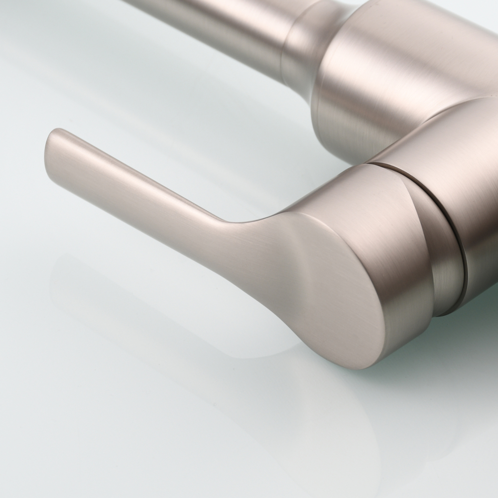 Tecmolog Brass Hot and Cold Folding Fucet,Smooth Handle Deck Mount Faucet for Kitchen