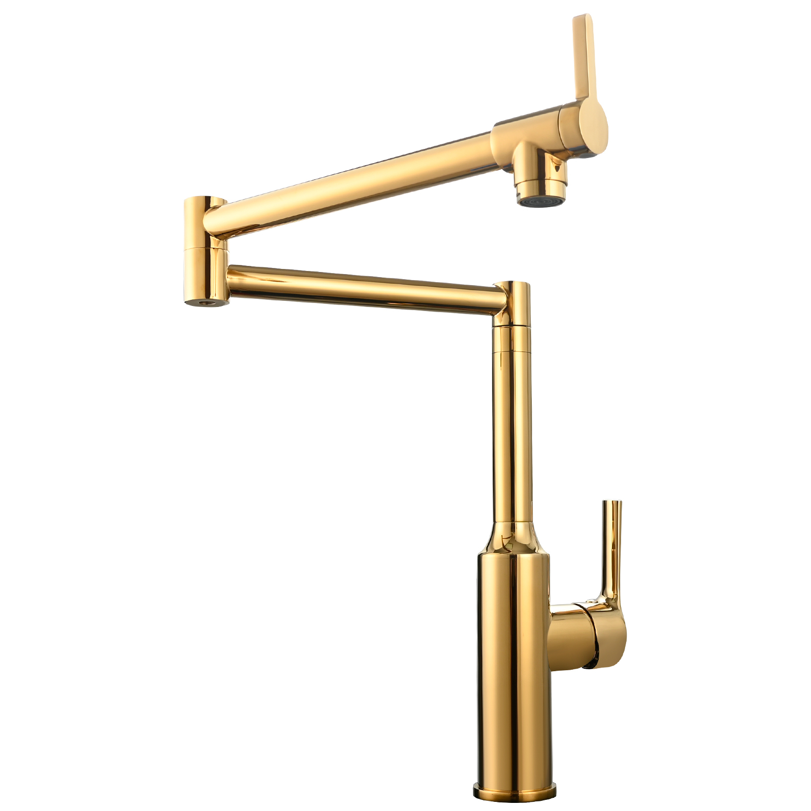 Tecmolog Brass Hot and Cold Folding Fucet,Smooth Handle Deck Mount Faucet for Kitchen