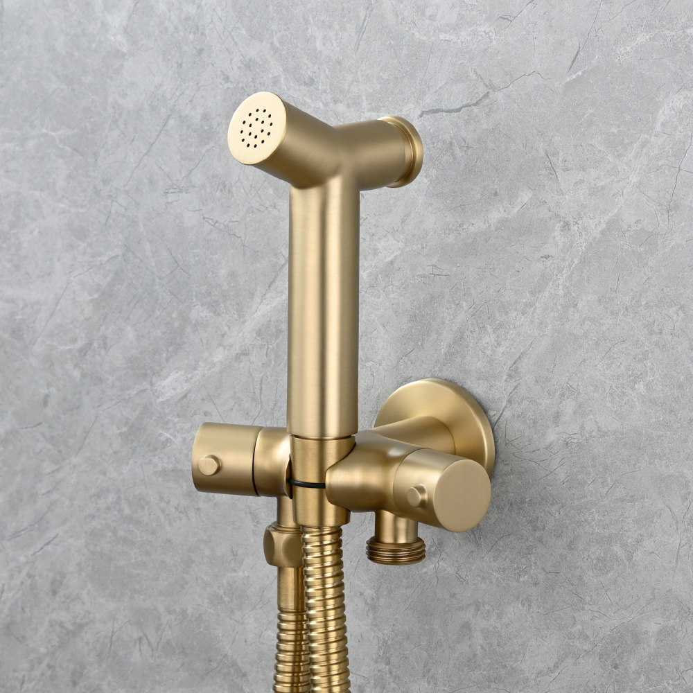 Tecmolog Brass Toilet Bidet Sprayer Set,Bathroom Bidet with Pressurized Water and 1.5m Shower Hose