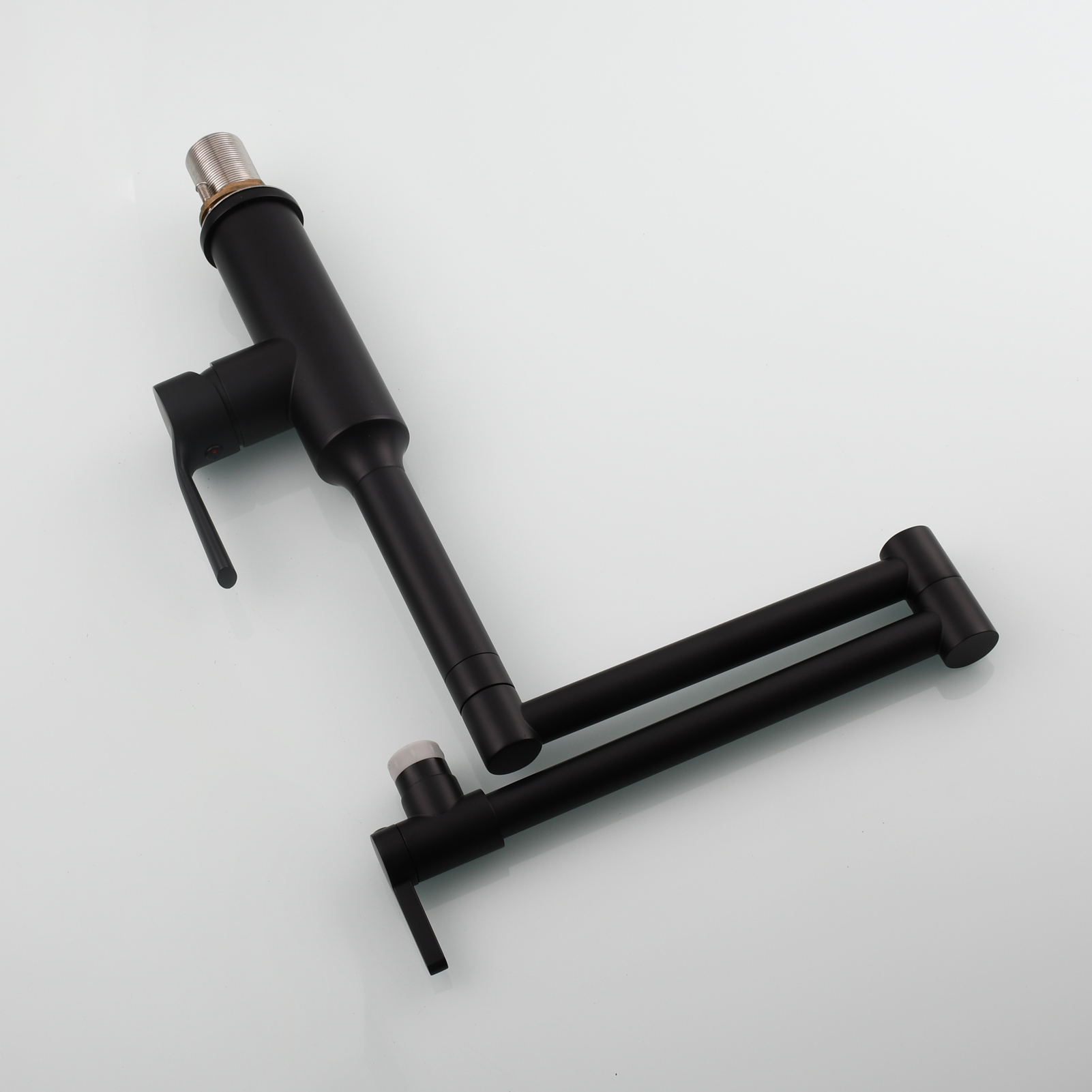 Tecmolog Brass Hot and Cold Folding Fucet,Smooth Handle Deck Mount Faucet for Kitchen