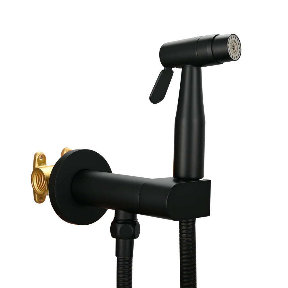 Tecmolog Toilet Bidet Sprayer, Brushed Gold Bidet Sprayer for Toilet Warm Water, Jet Sprayer for Toilet with Hot and Cold Mixer Valve