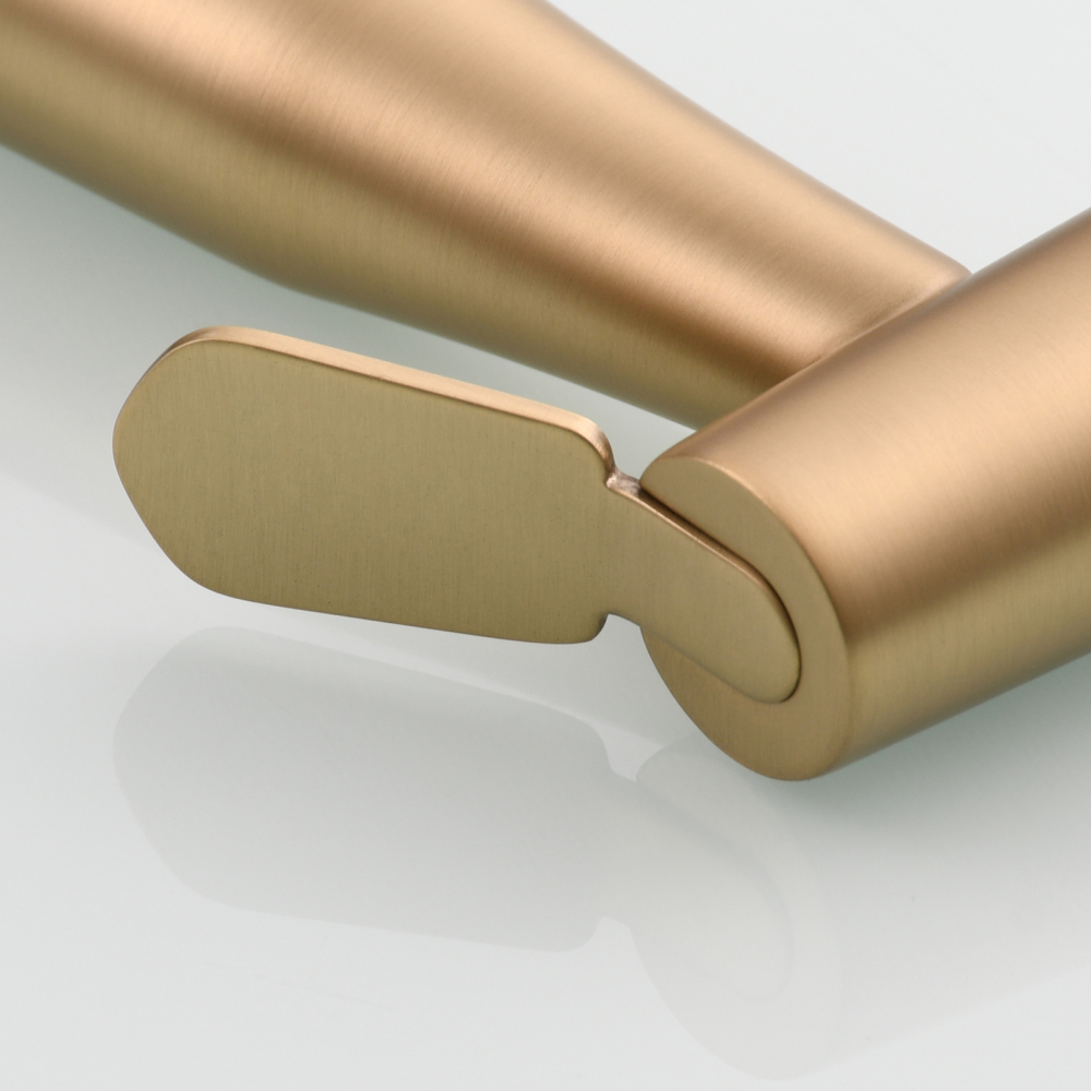 Tecmolog Toilet Bidet Sprayer, Brushed Gold Bidet Sprayer for Toilet Warm Water, Jet Sprayer for Toilet with Hot and Cold Mixer Valve