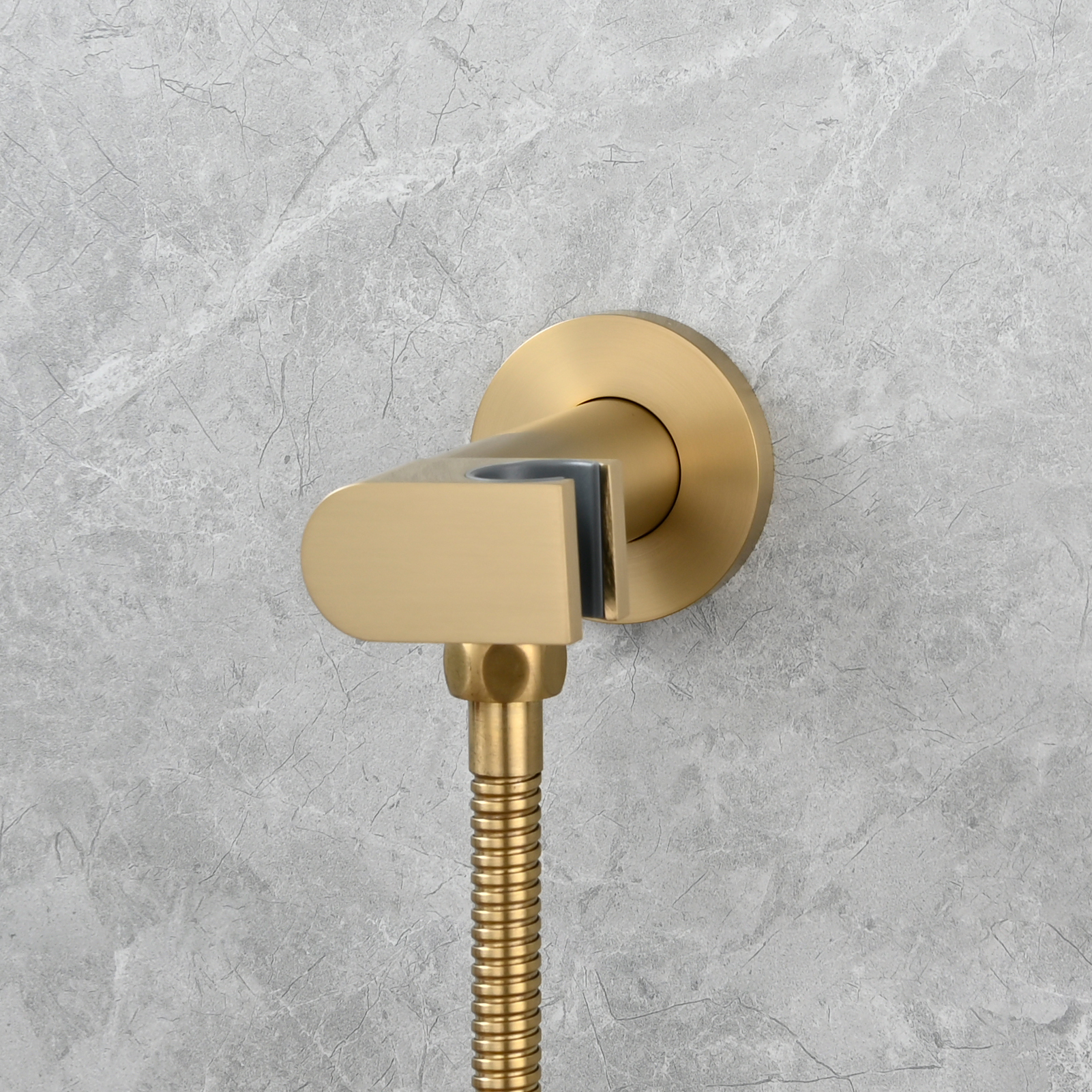 Tecmolog Toilet Bidet Sprayer, Brushed Gold Bidet Sprayer for Toilet Warm Water, Jet Sprayer for Toilet with Hot and Cold Mixer Valve