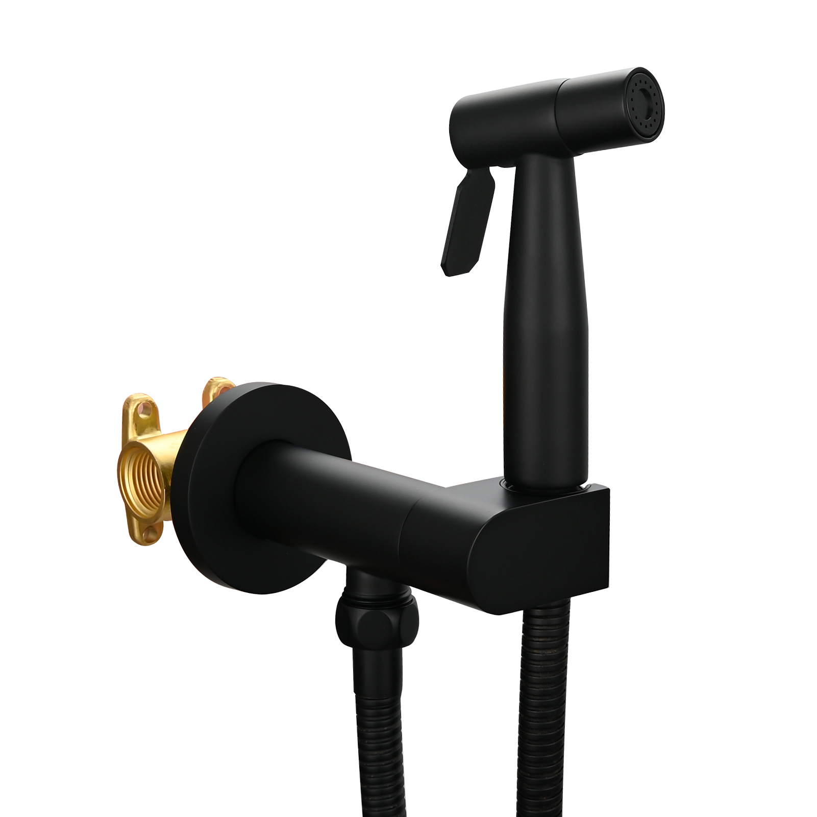 Tecmolog Toilet Bidet Sprayer, Brushed Gold Bidet Sprayer for Toilet Warm Water, Jet Sprayer for Toilet with Hot and Cold Mixer Valve