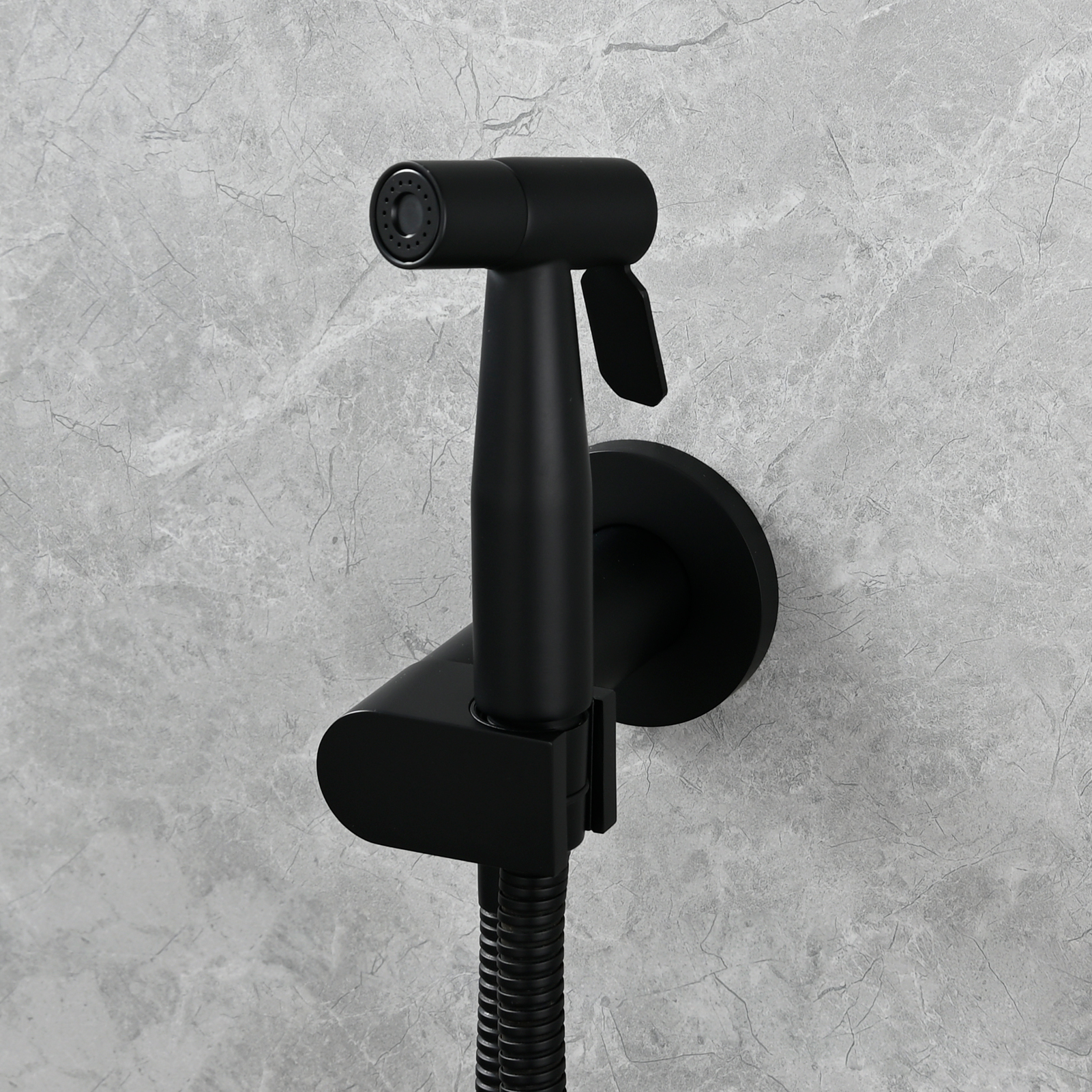 Tecmolog Toilet Bidet Sprayer, Brushed Gold Bidet Sprayer for Toilet Warm Water, Jet Sprayer for Toilet with Hot and Cold Mixer Valve