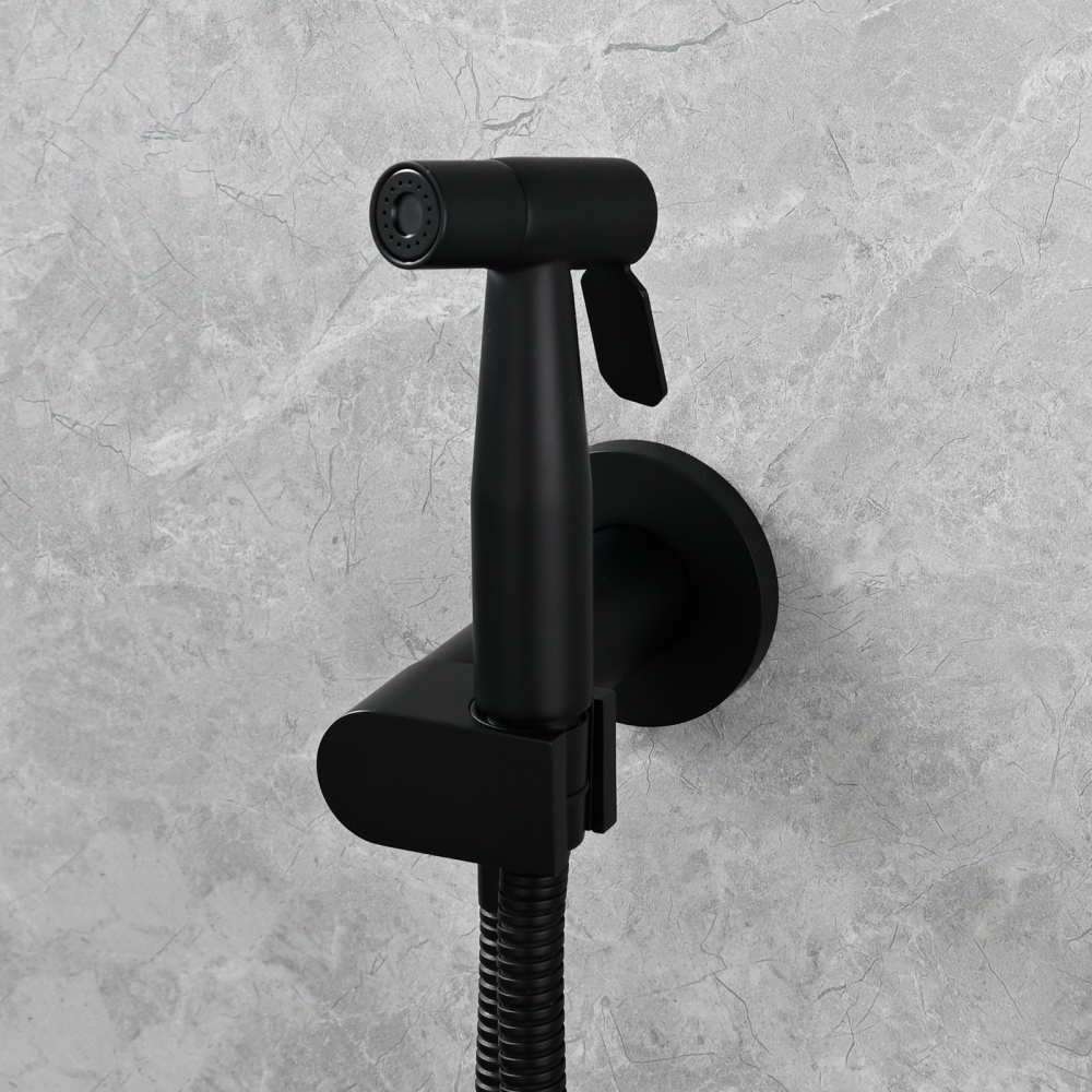 Tecmolog Toilet Bidet Sprayer, Brushed Gold Bidet Sprayer for Toilet Warm Water, Jet Sprayer for Toilet with Hot and Cold Mixer Valve