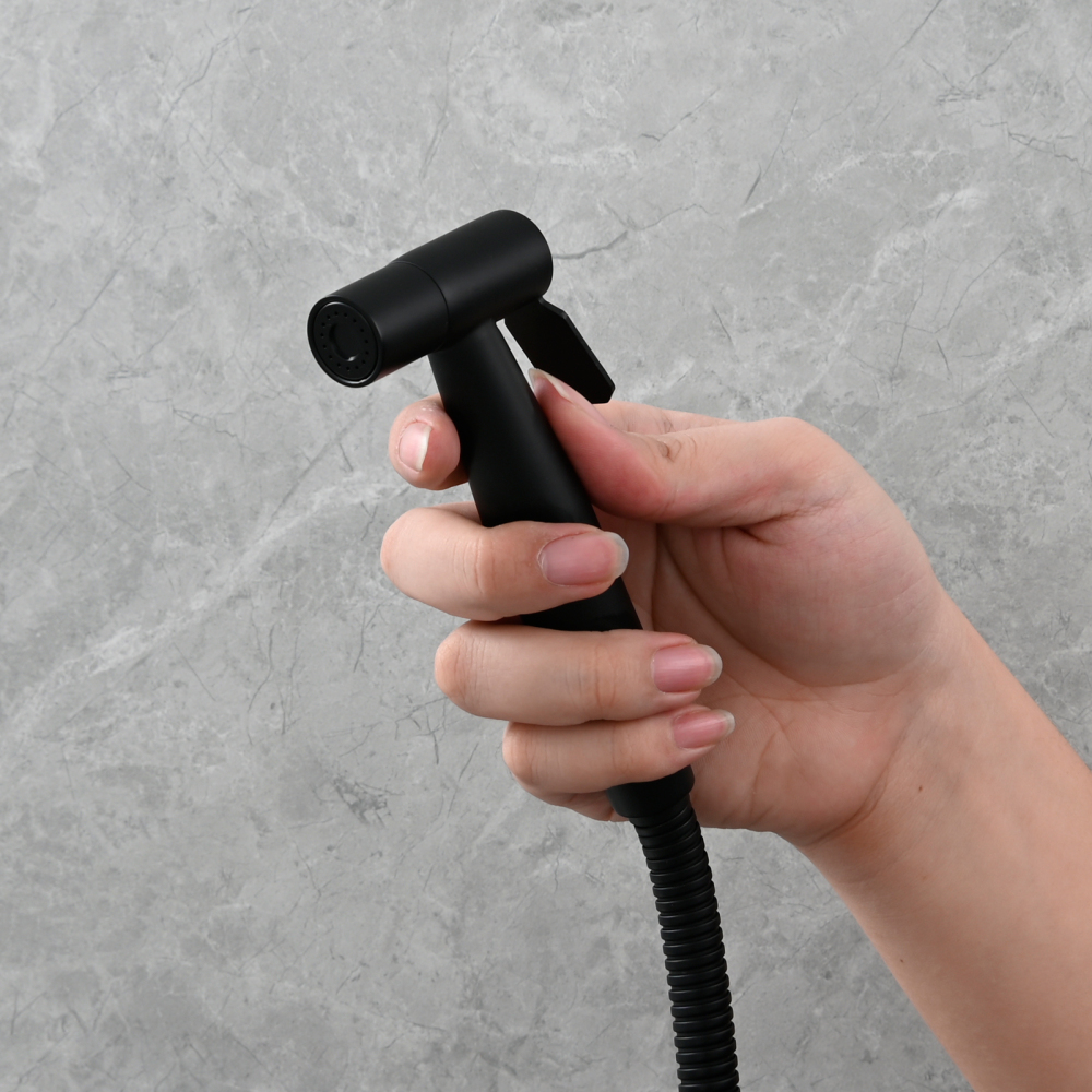 Tecmolog Toilet Bidet Sprayer, Brushed Gold Bidet Sprayer for Toilet Warm Water, Jet Sprayer for Toilet with Hot and Cold Mixer Valve