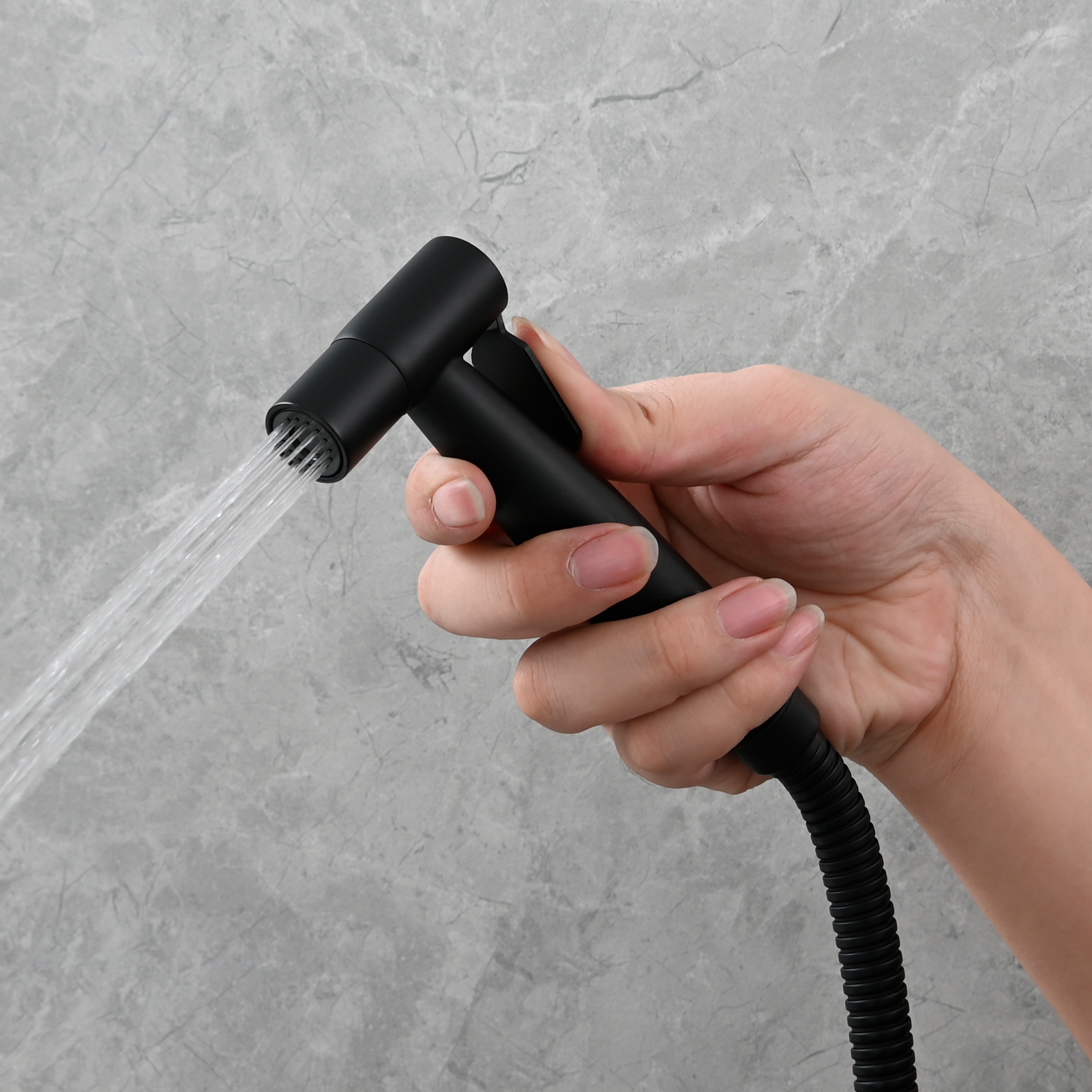 Tecmolog Toilet Bidet Sprayer, Brushed Gold Bidet Sprayer for Toilet Warm Water, Jet Sprayer for Toilet with Hot and Cold Mixer Valve