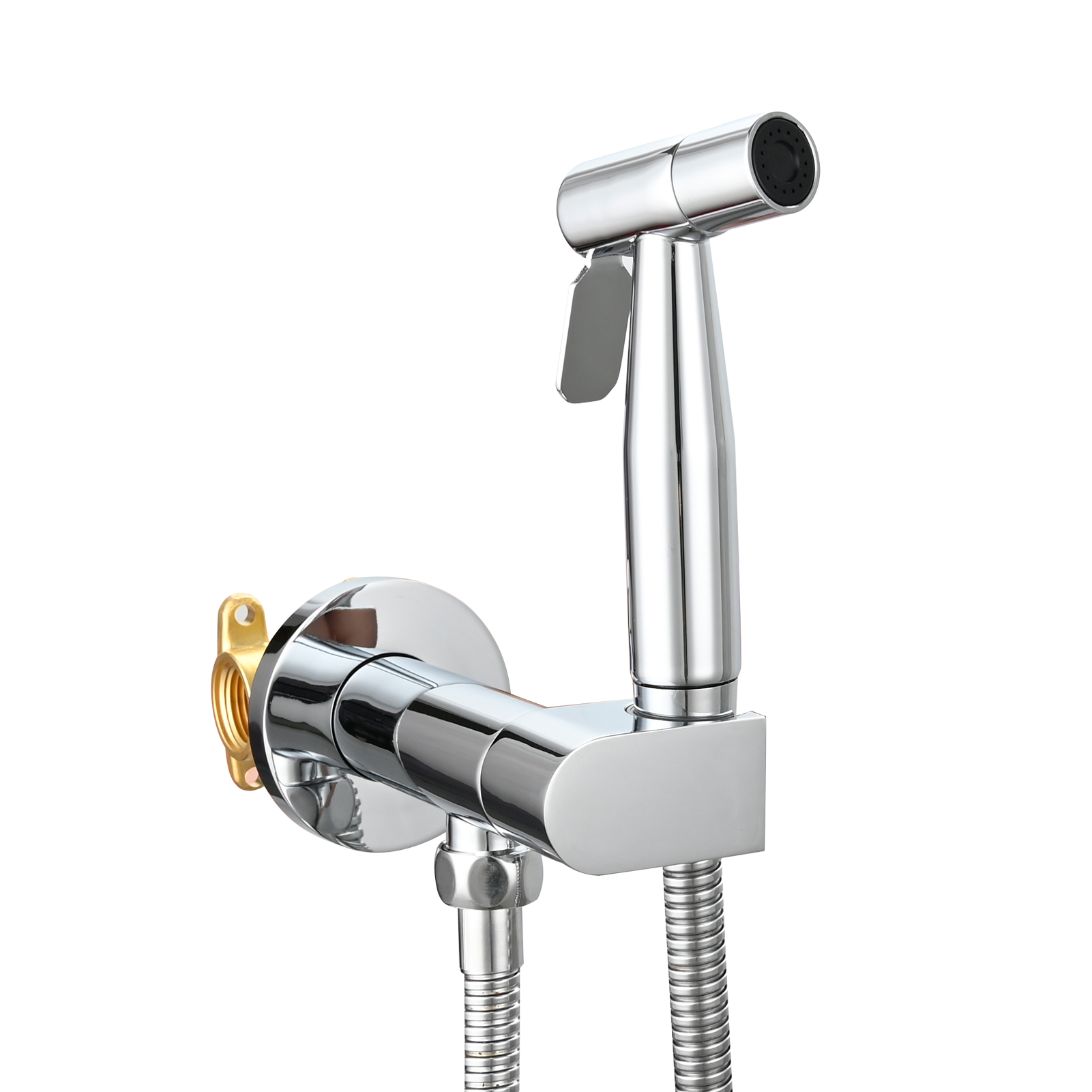 Tecmolog Toilet Bidet Sprayer, Brushed Gold Bidet Sprayer for Toilet Warm Water, Jet Sprayer for Toilet with Hot and Cold Mixer Valve