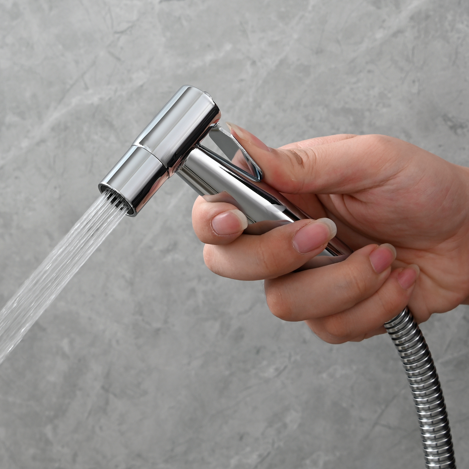 Tecmolog Toilet Bidet Sprayer, Brushed Gold Bidet Sprayer for Toilet Warm Water, Jet Sprayer for Toilet with Hot and Cold Mixer Valve